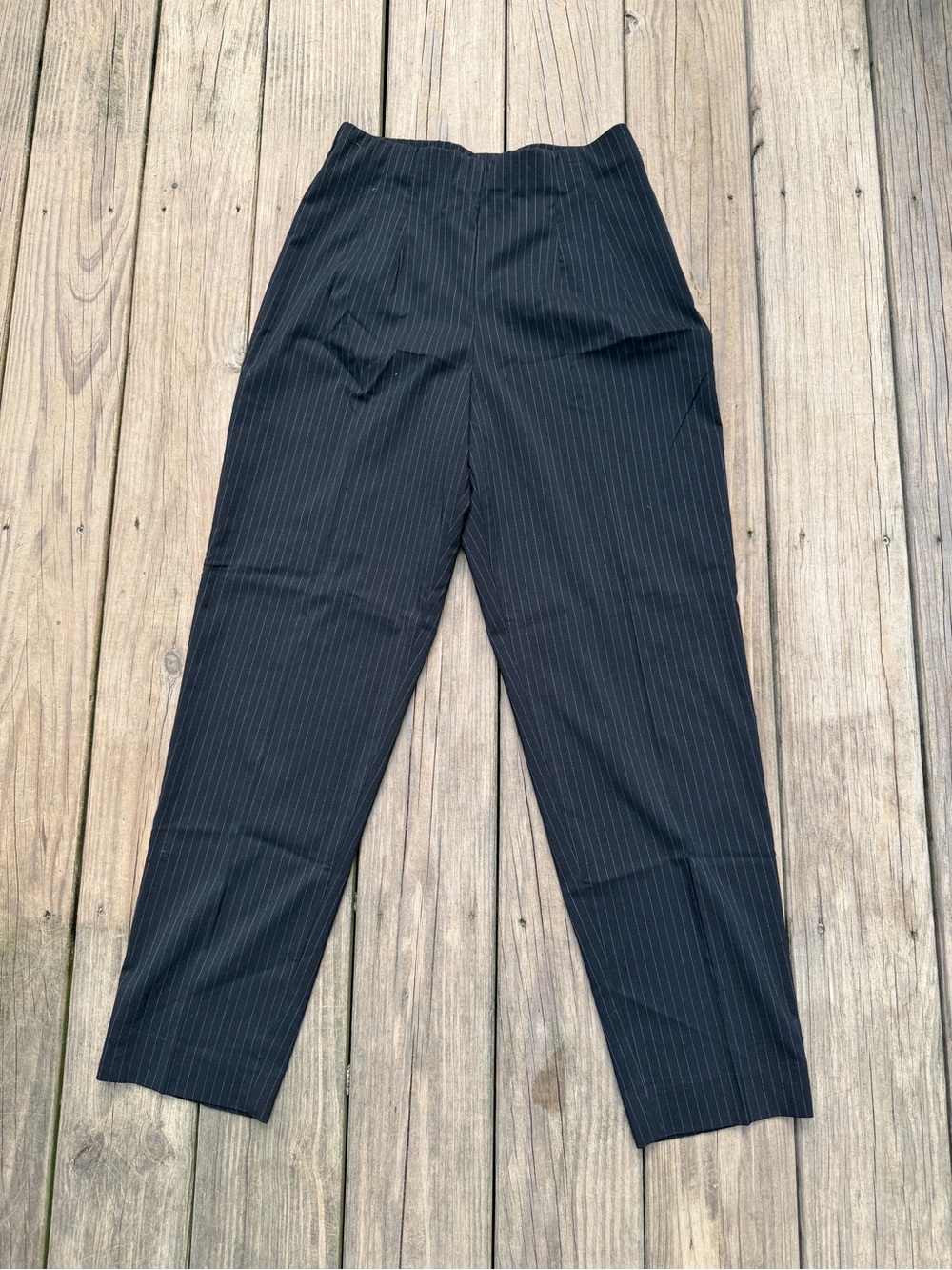 Briggs New York Black Pinstripe Dress Trousers